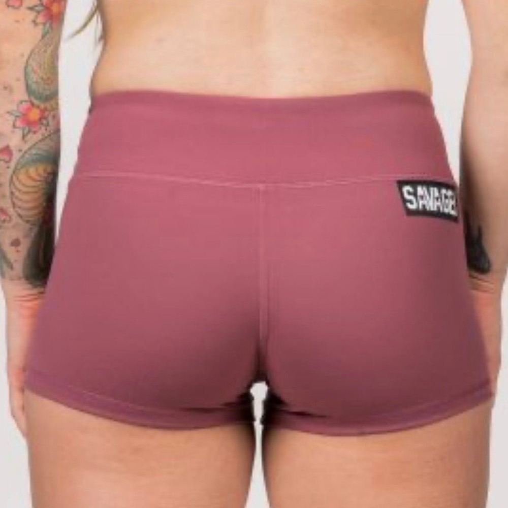 Savage Barbell Booty Shorts in Wine, Small, Crossfit, Gym, Weight Lifting